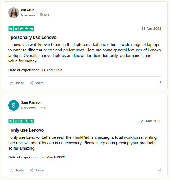 Lenovo Customer Review